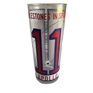 Apollo 11 Milestones in Space Saturn V Launch Vehicle Glass Tumbler NASA Barware